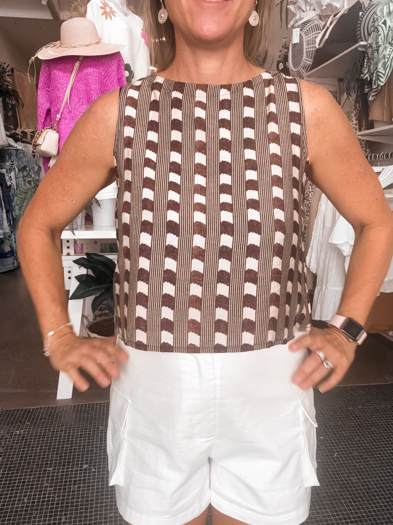 Benita Singlet Top - Chocolate