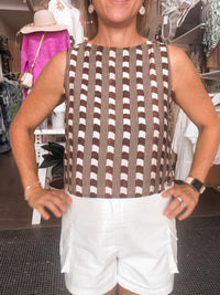 Thumbnail for Benita Singlet Top - Chocolate