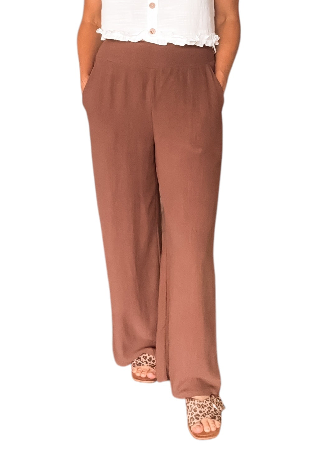 Luna Linen Pant - Chocolate