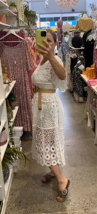 Thumbnail for Cecelia Crochet Dress - White