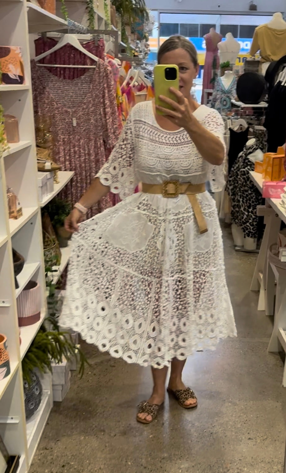 Cecelia Crochet Dress - White