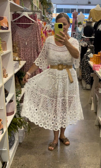 Thumbnail for Cecelia Crochet Dress - White