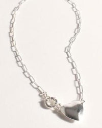 Thumbnail for Heart Fob Necklace - Silver