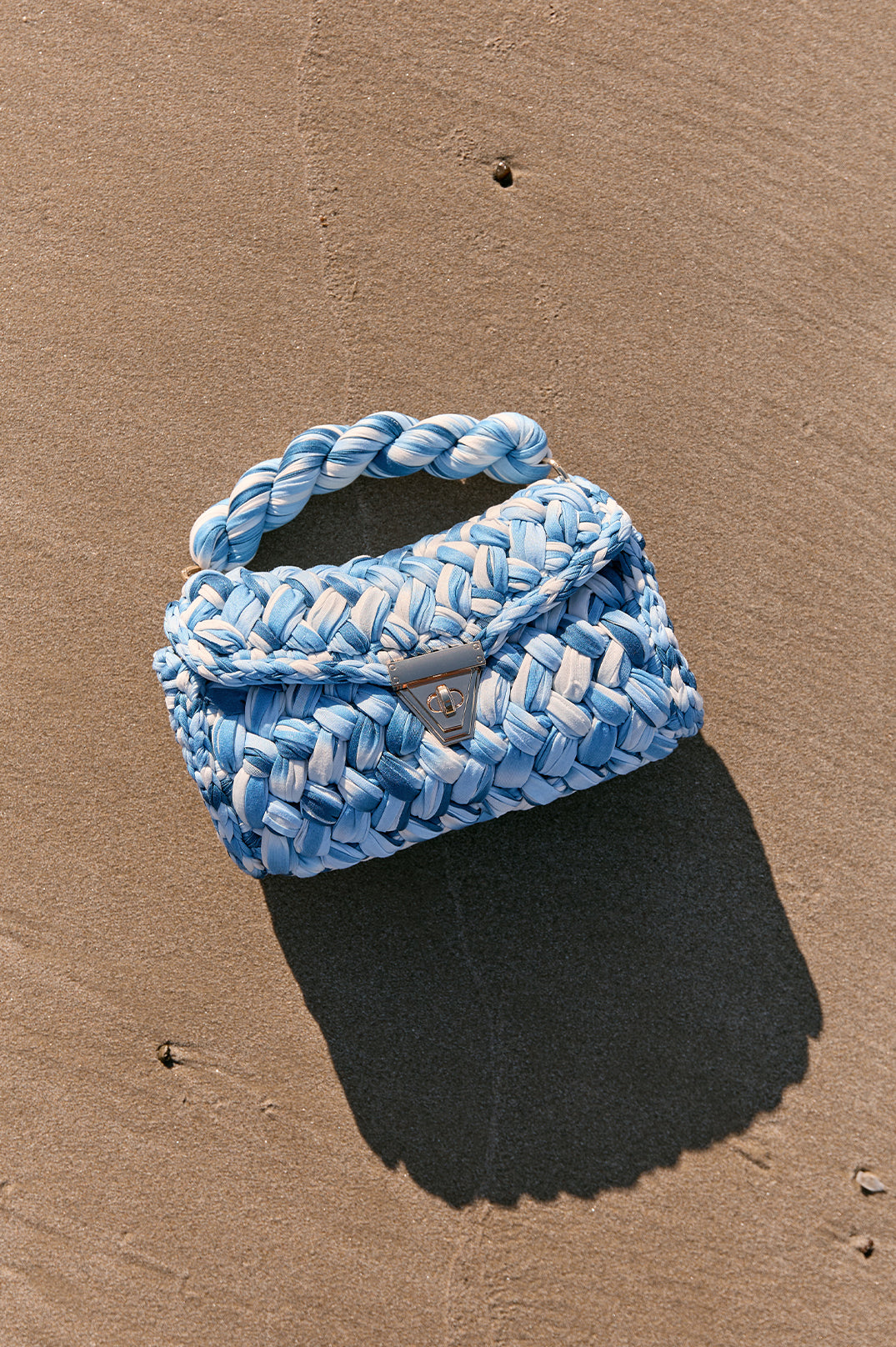 Annabel Chunky Plaited Bag - Blue