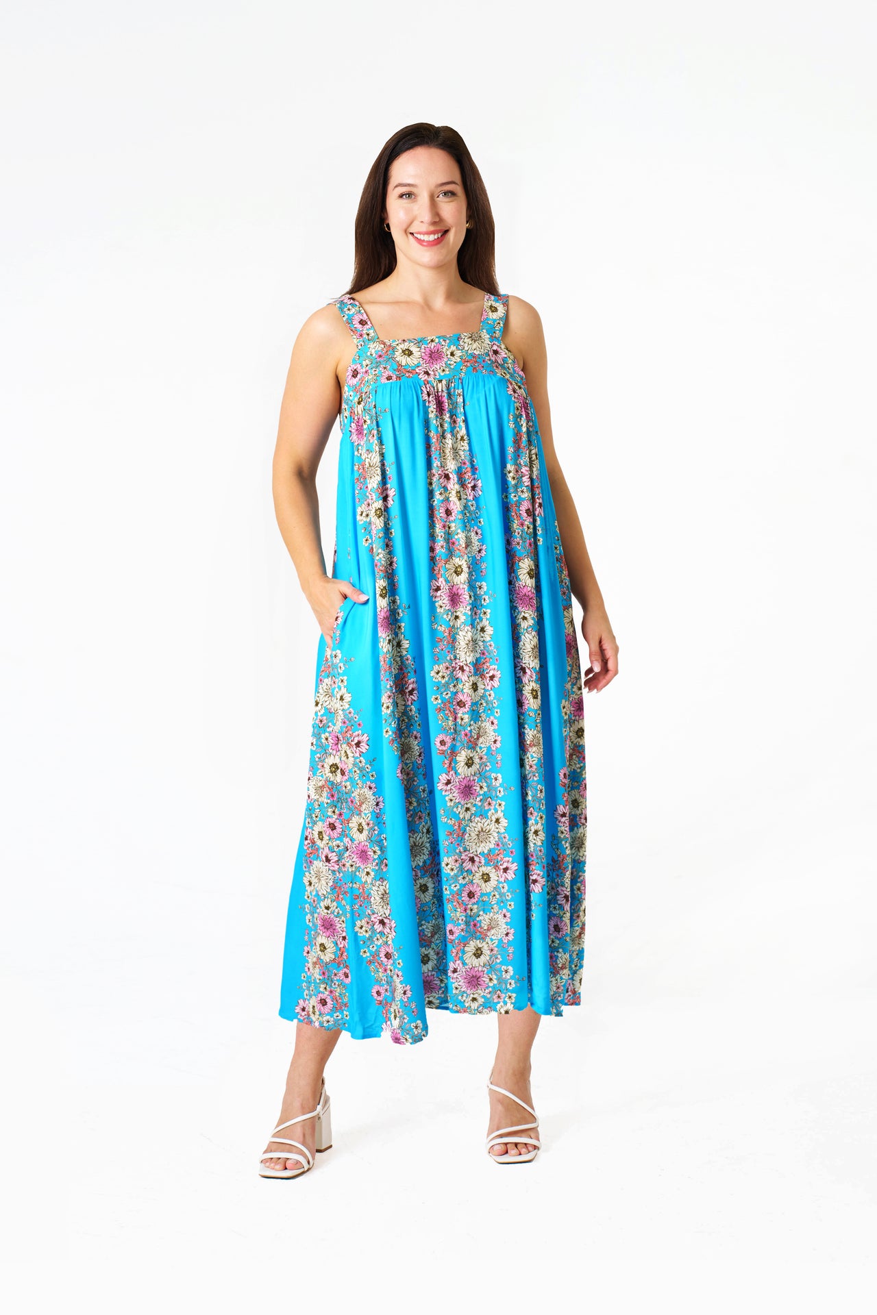 Stella Maxi Dress - Blue Floral