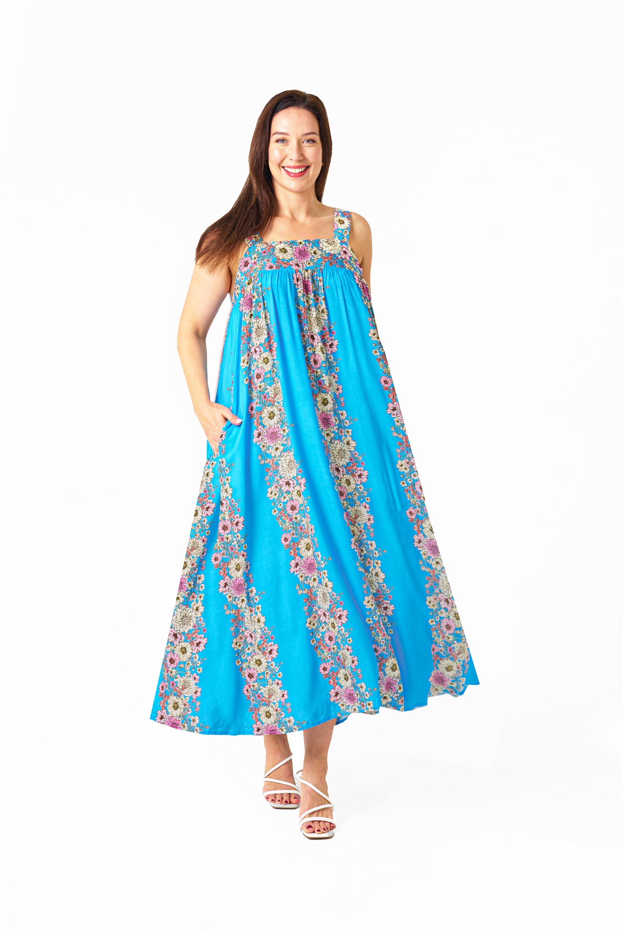 Stella Maxi Dress - Blue Floral