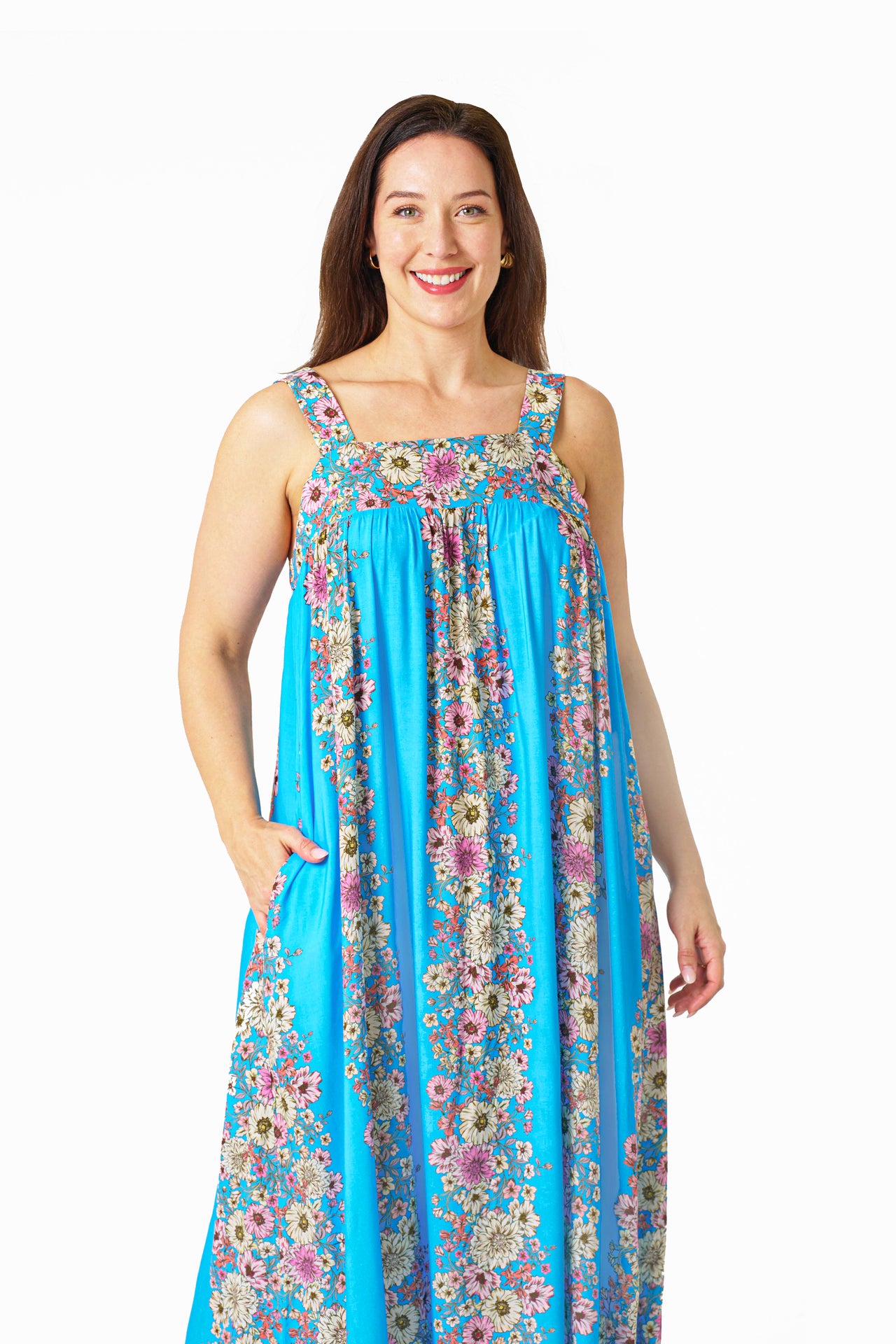 Stella Maxi Dress - Blue Floral