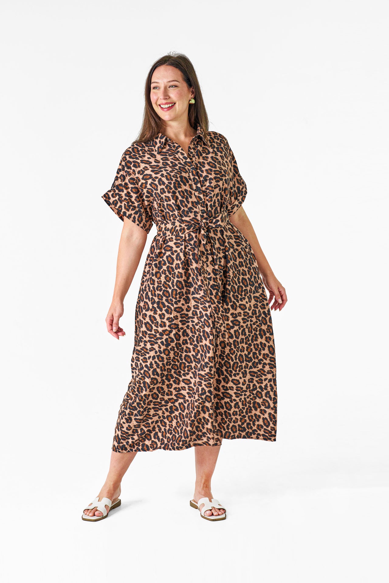 Demi Shirt Dress - Leopard