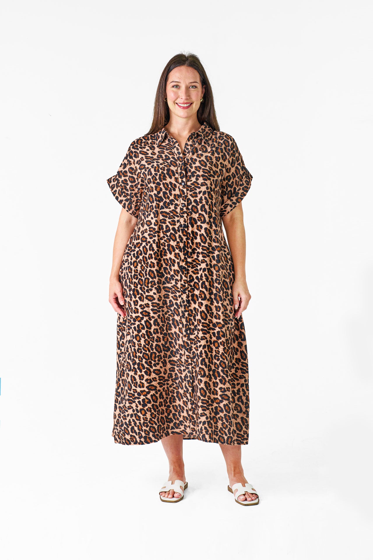 Demi Shirt Dress - Leopard