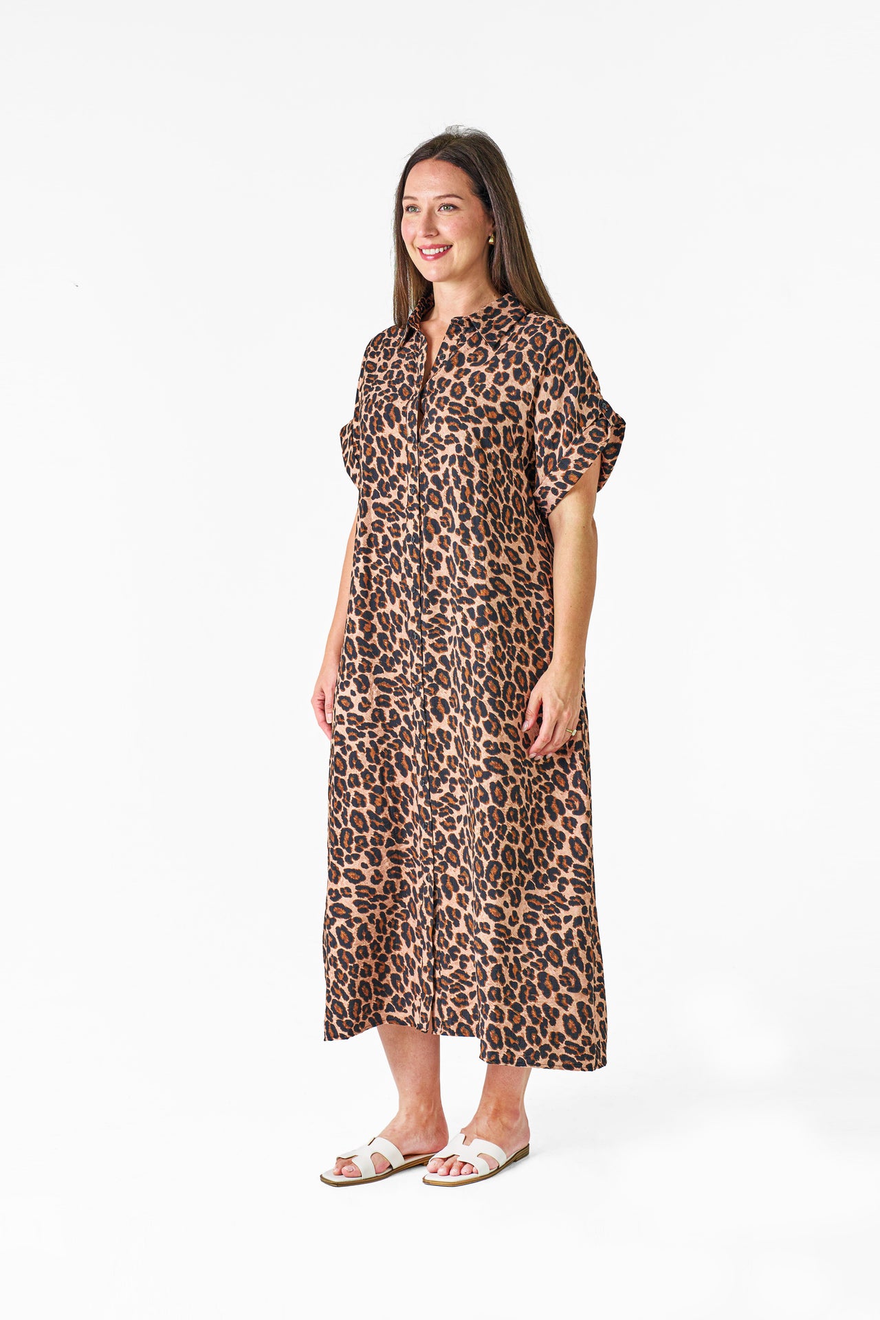 Demi Shirt Dress - Leopard