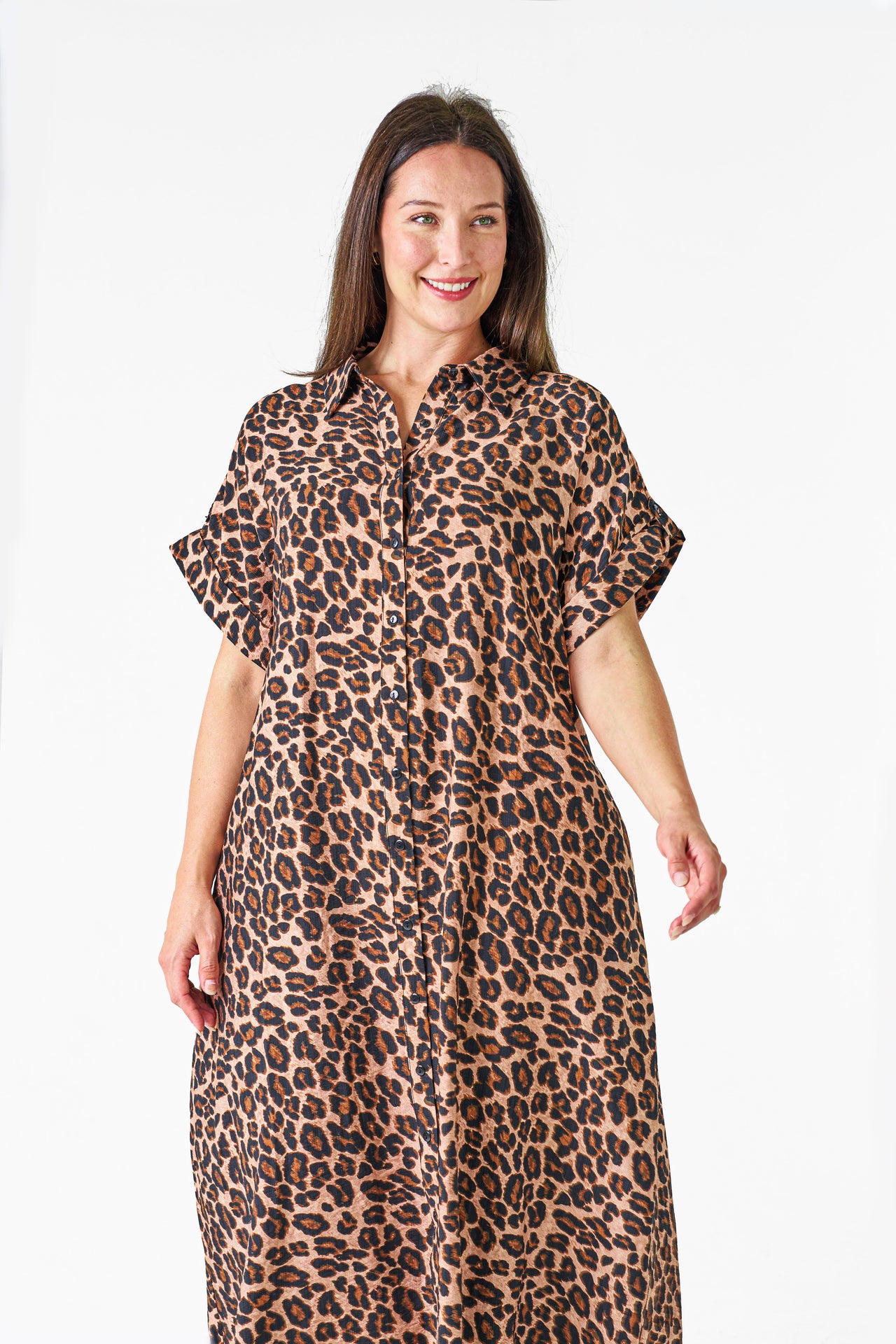 Demi Shirt Dress - Leopard