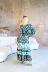 Thumbnail for Ana Maxi Dress - Chocolate Turquoise