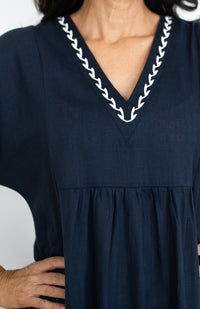 Thumbnail for Nancy Midi Dress - Navy