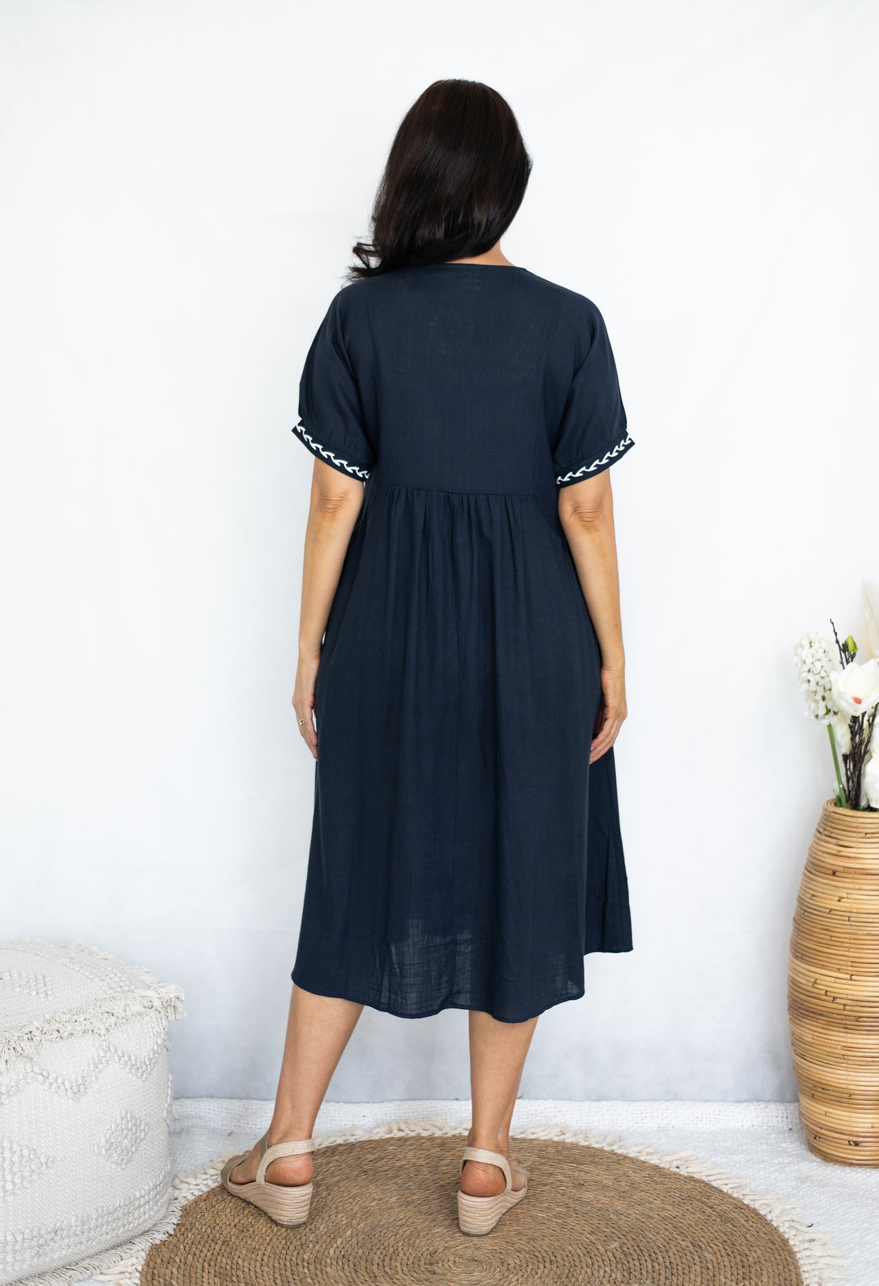 Nancy Midi Dress - Navy