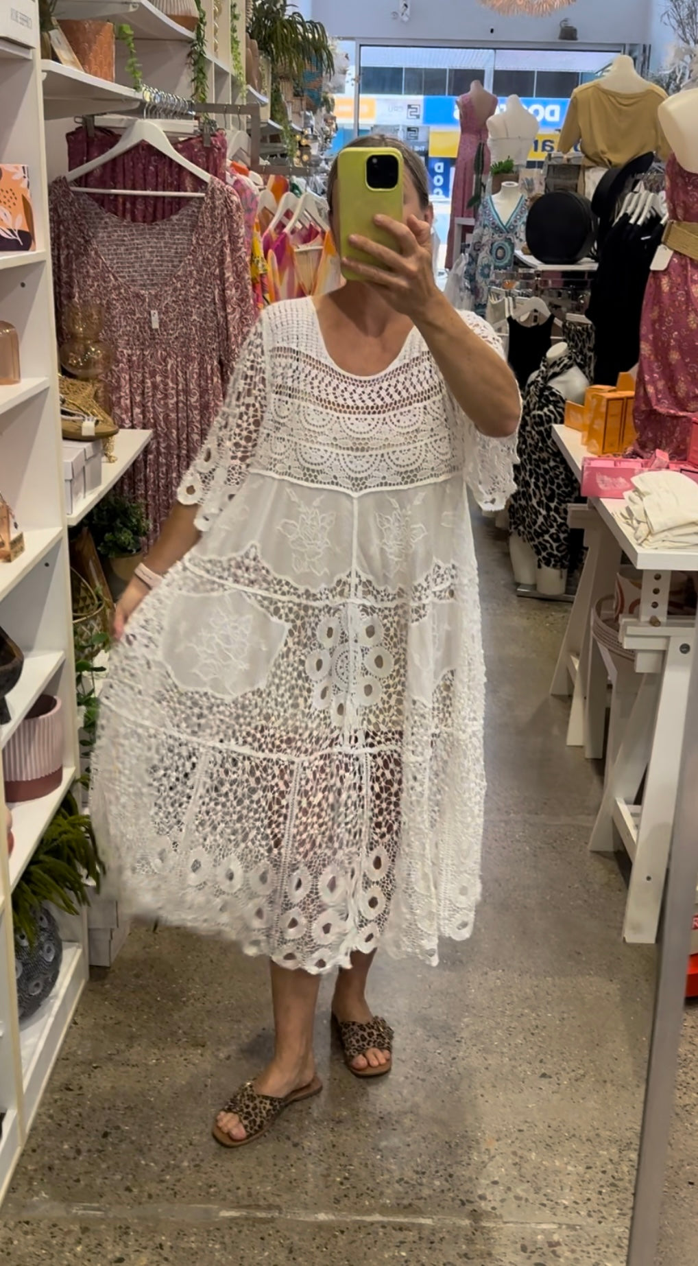 Cecelia Crochet Dress - White