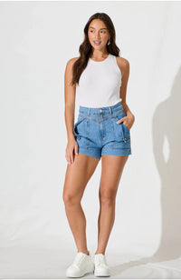 Thumbnail for Innes Denim Shorts - Light Blue