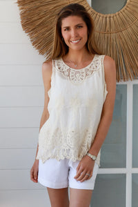 Thumbnail for Tiani Singlet Top - Cream