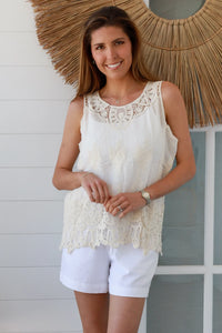 Thumbnail for Tiani Singlet Top - Cream