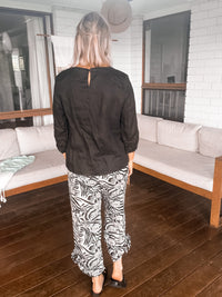 Thumbnail for Henrie Harem Pants - Zebra Flower