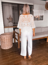 Thumbnail for Greece Linen Pant - White