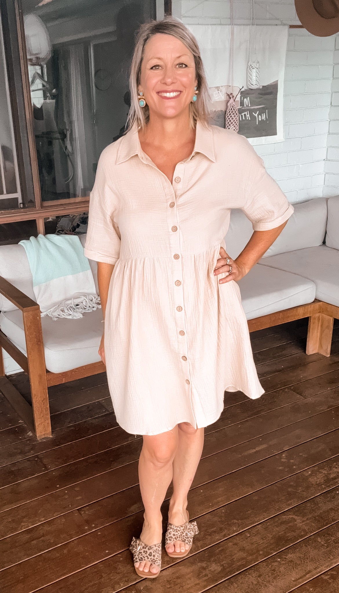 Blake Mini Dress - Oatmeal