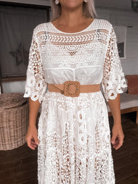 Thumbnail for Cecelia Crochet Dress - White