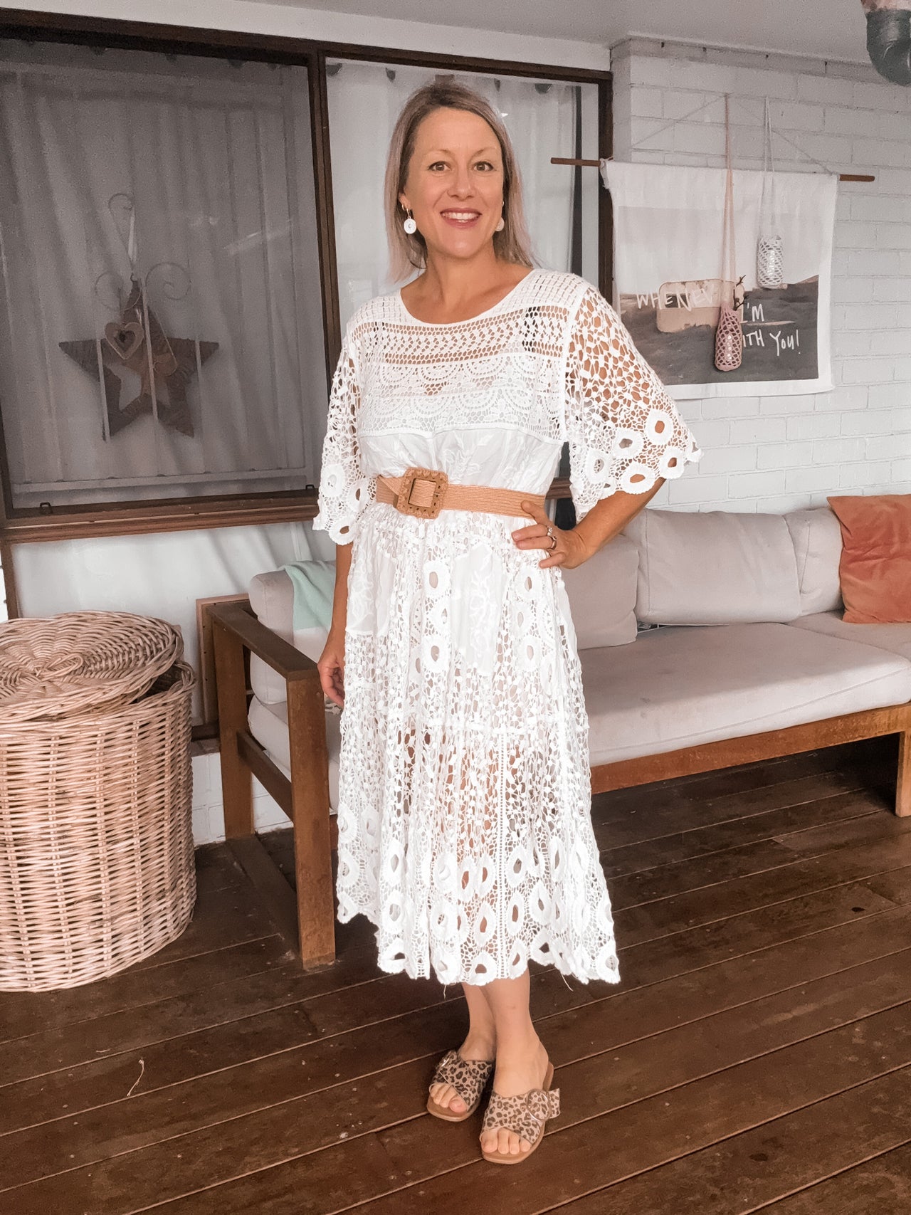 Cecelia Crochet Dress - White