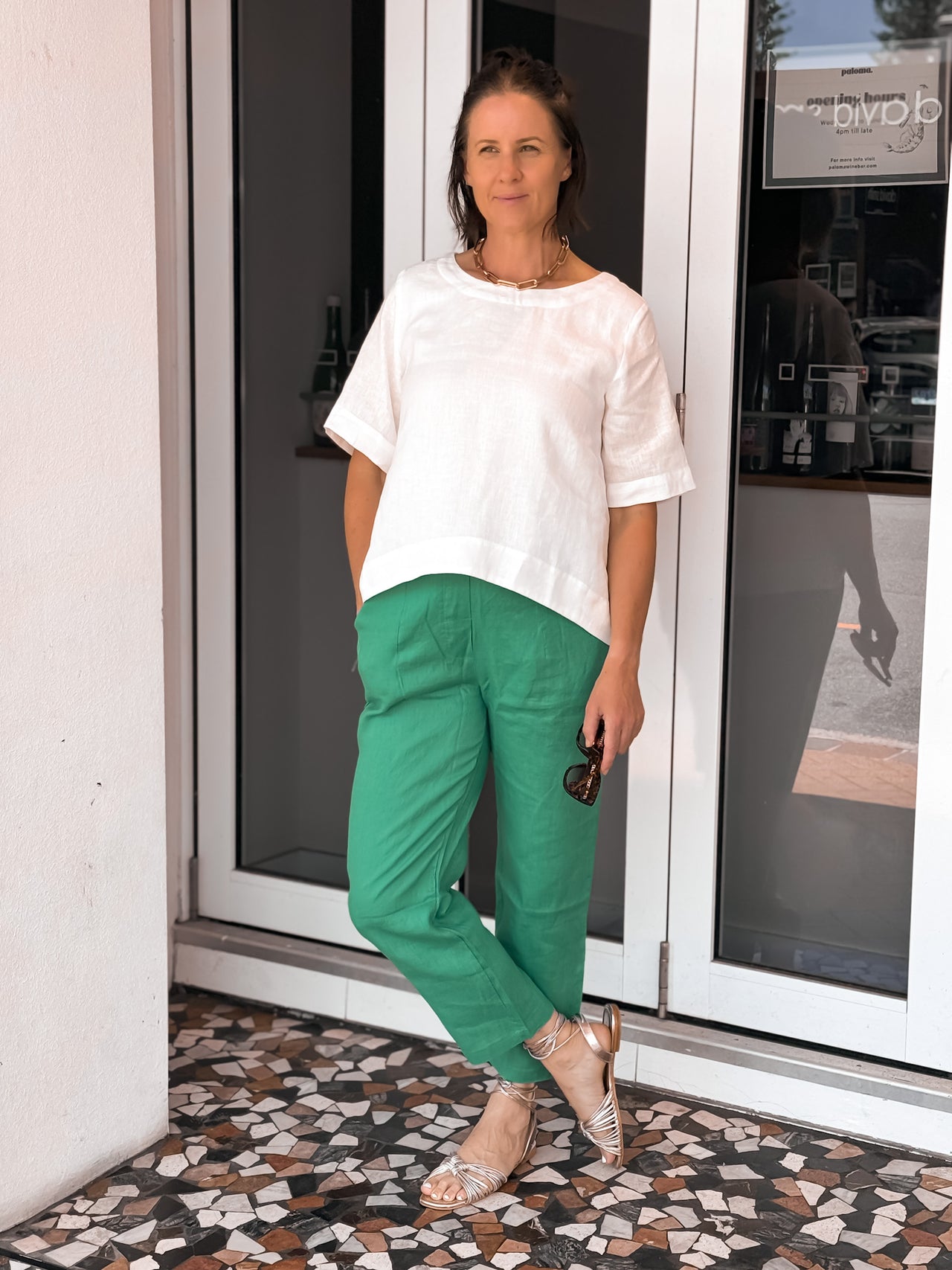 Perina Linen Pant - Green