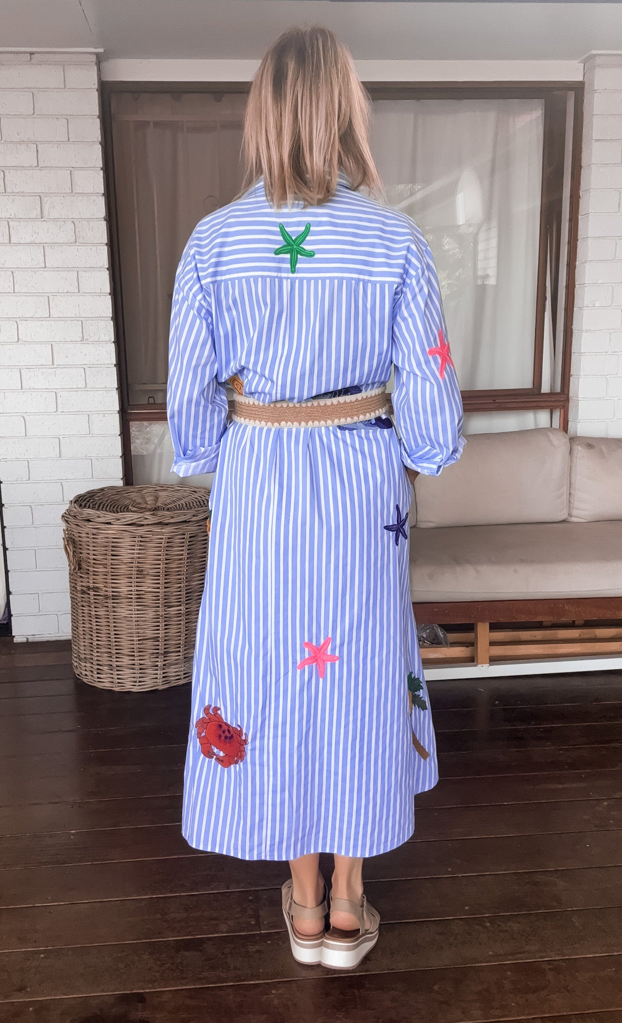 Maldives Shirt Dress - Blue Stripe