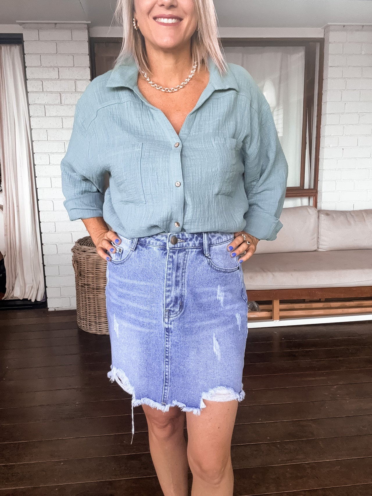 Della Denim Skirt - Blue