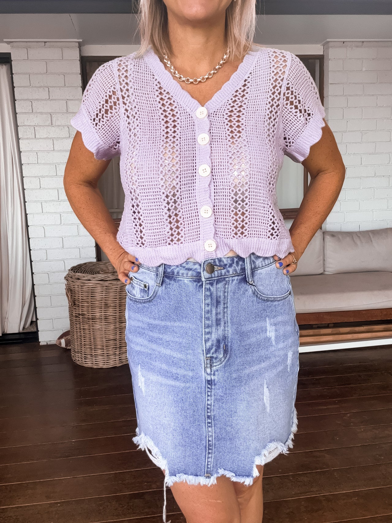 Celia Crochet Top - Lilac