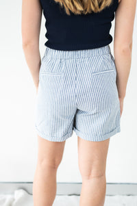 Thumbnail for Carly Shorts - Navy Stripe