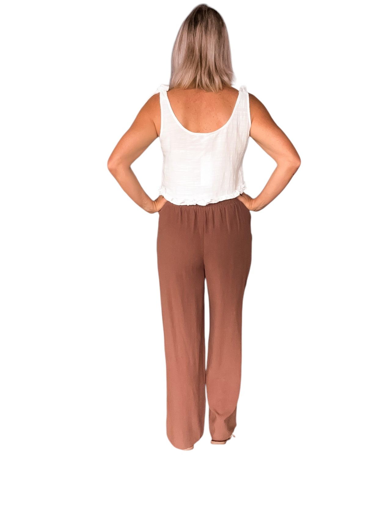 Luna Linen Pant - Chocolate