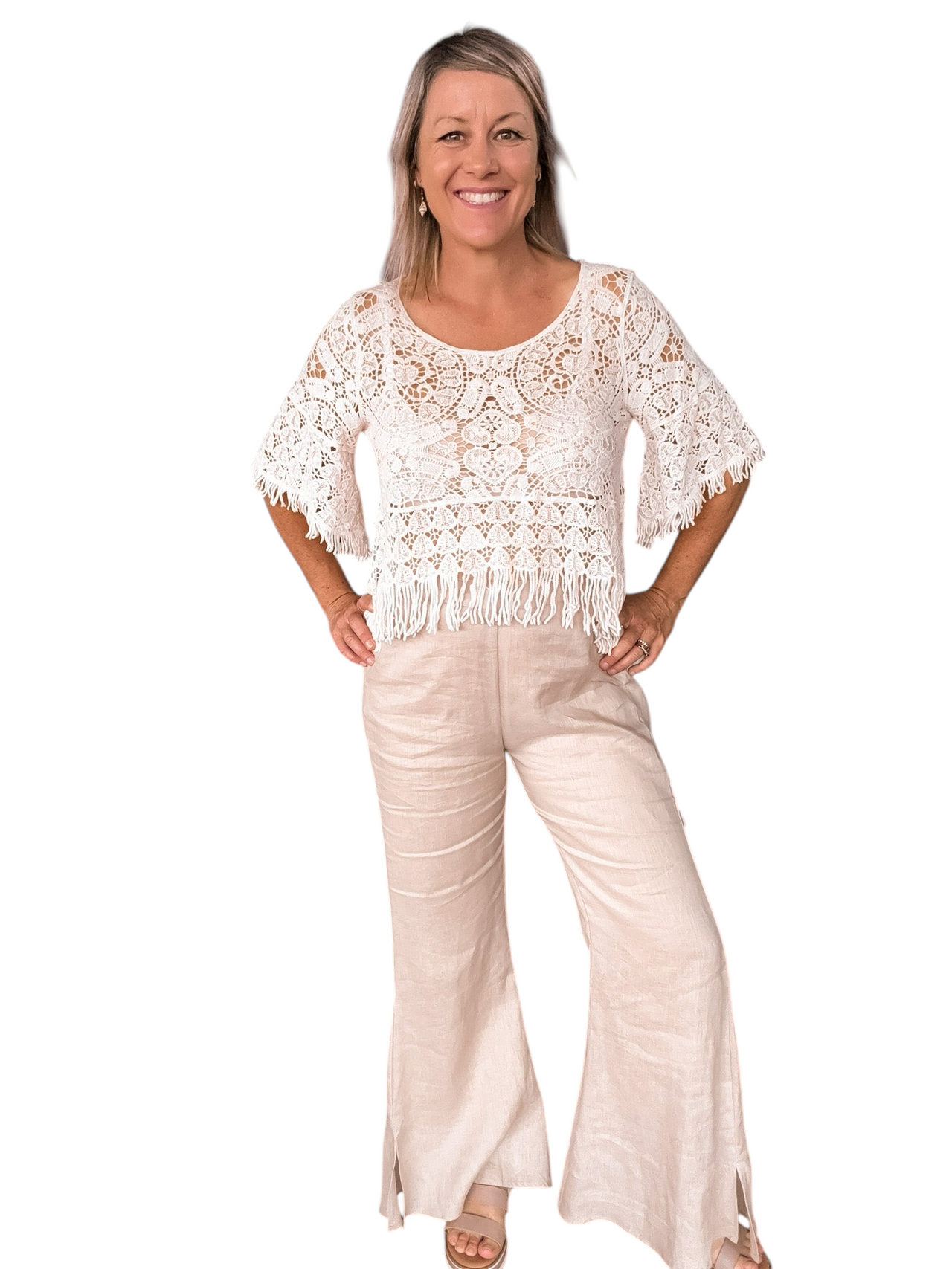 Cody Crochet Top - Cream