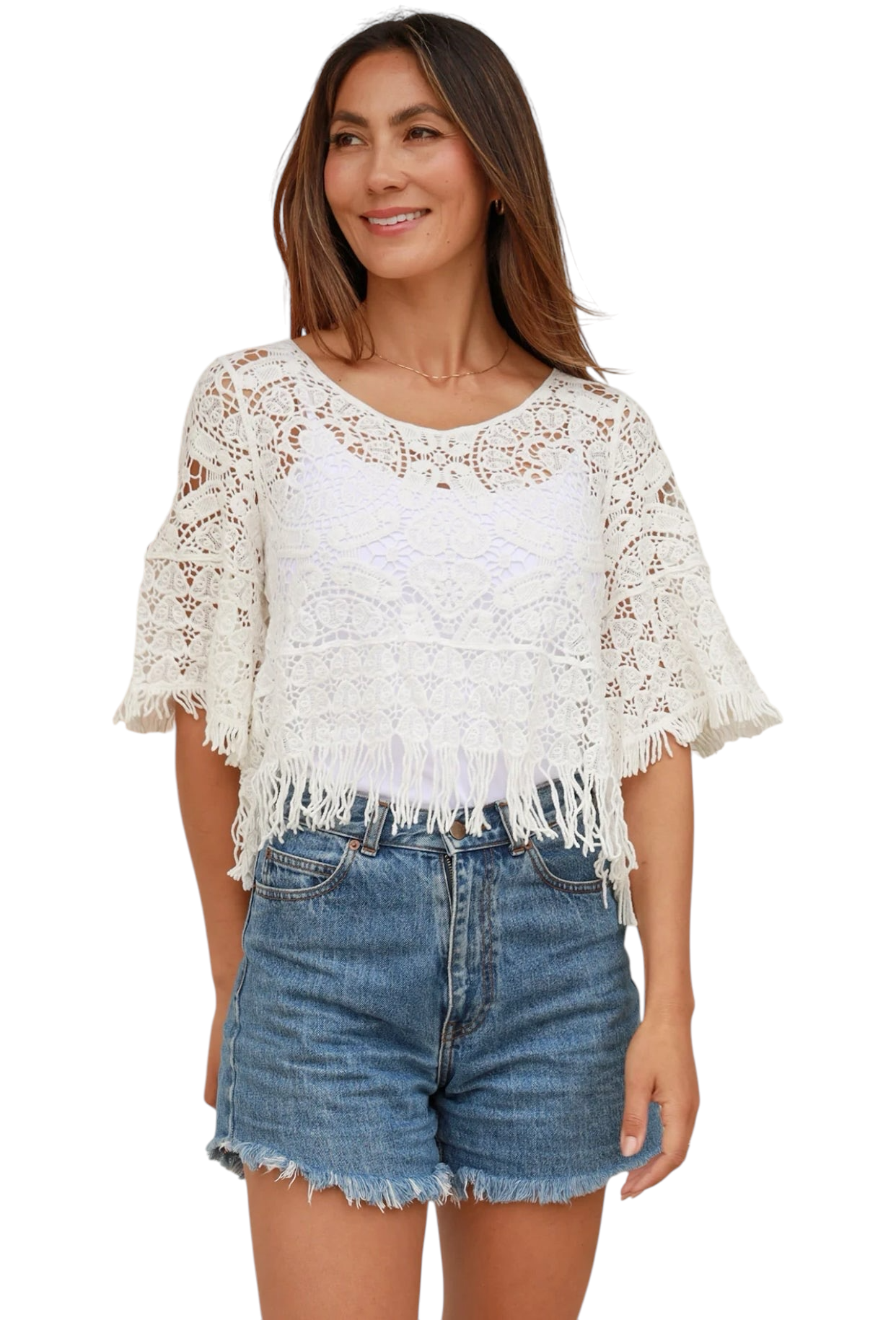 Cody Crochet Top - White