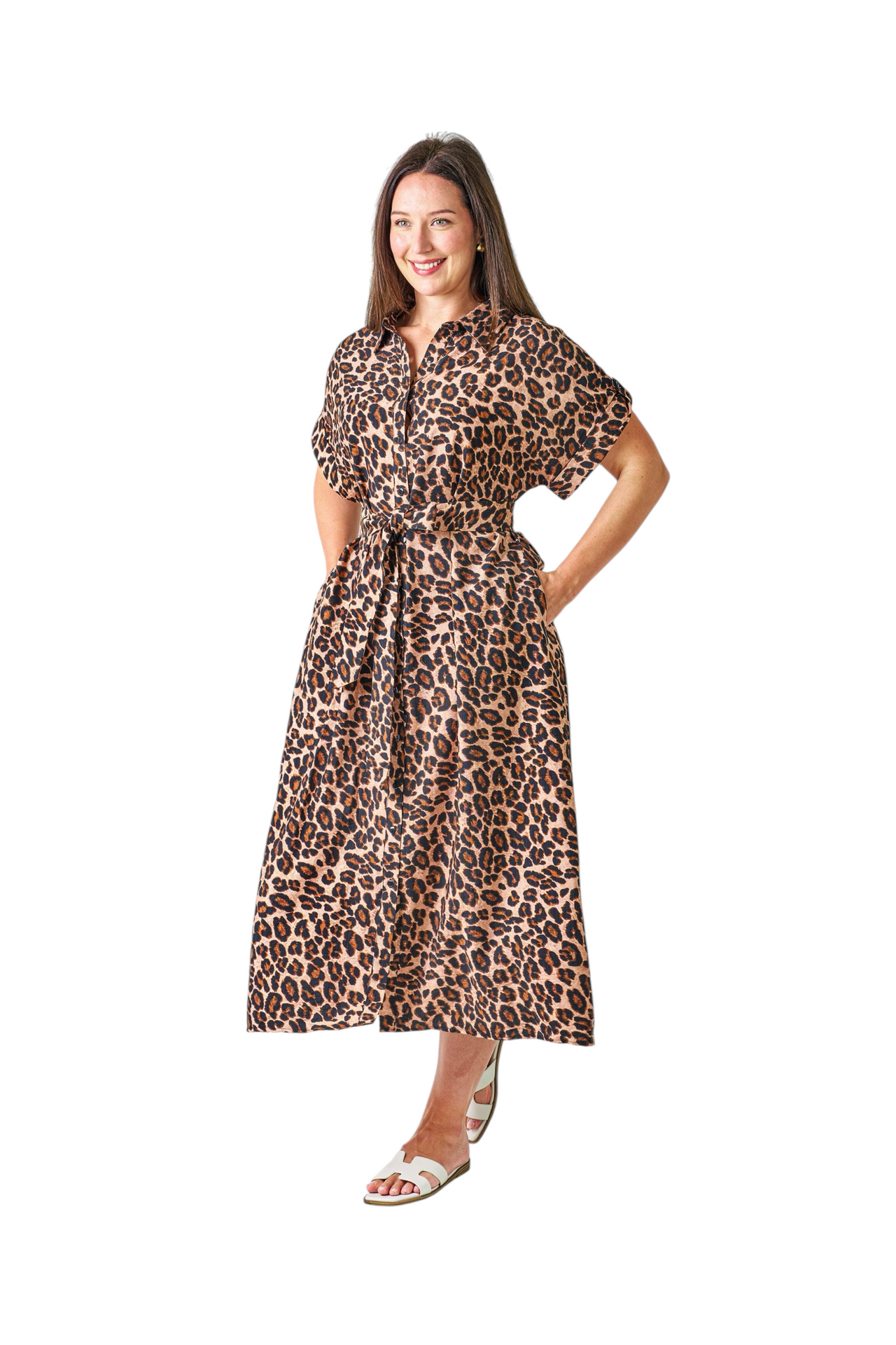 Demi Shirt Dress - Leopard