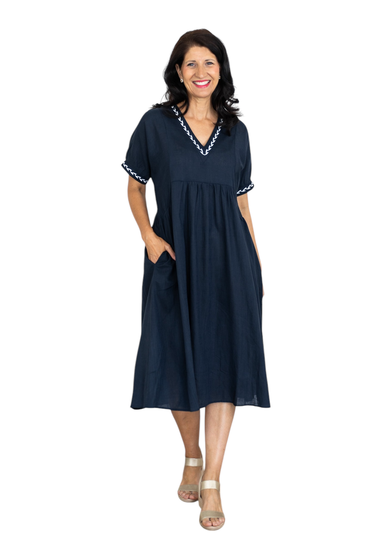 Nancy Midi Dress - Navy