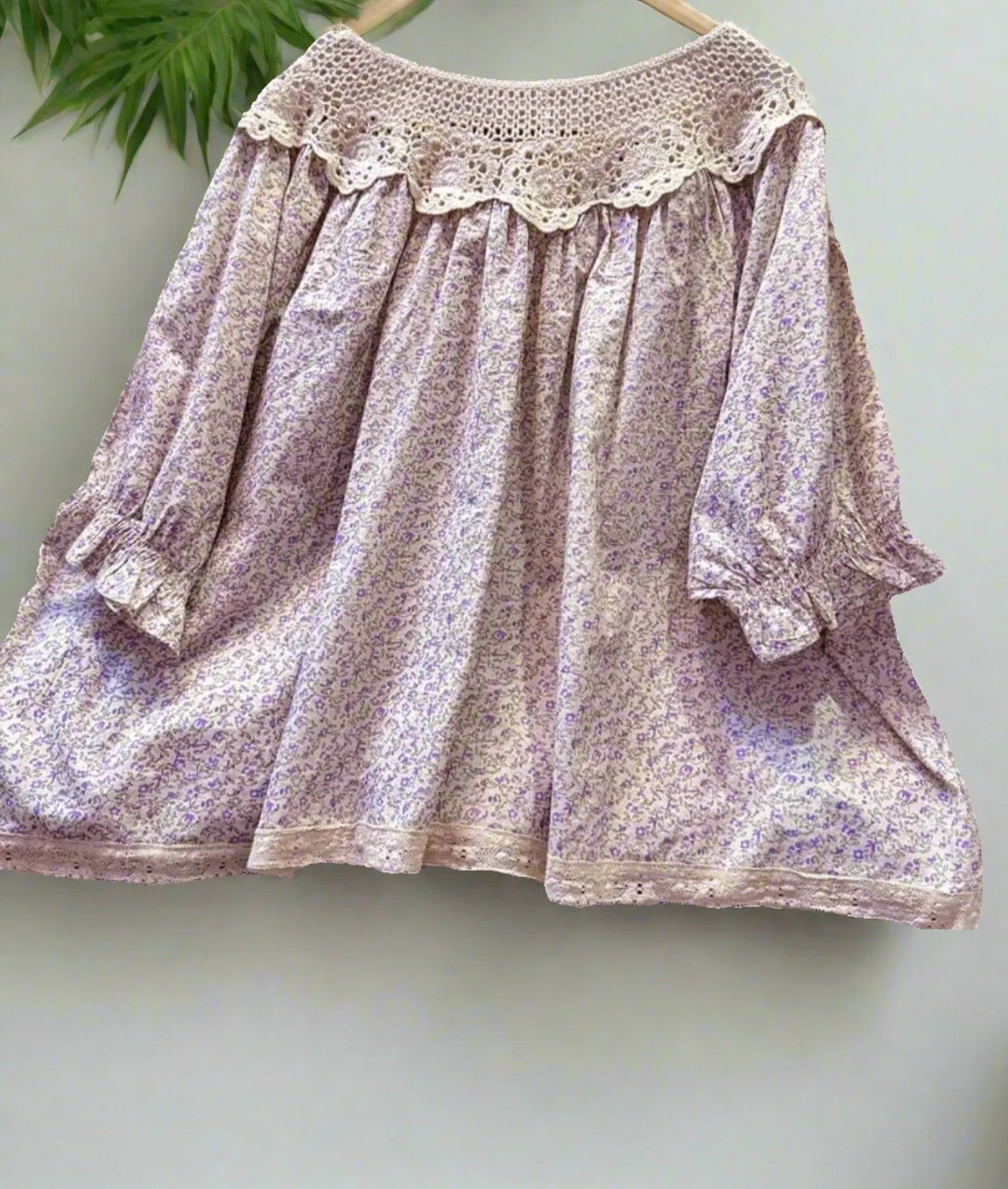 Carmilla Cotton Crochet Top - Lavender