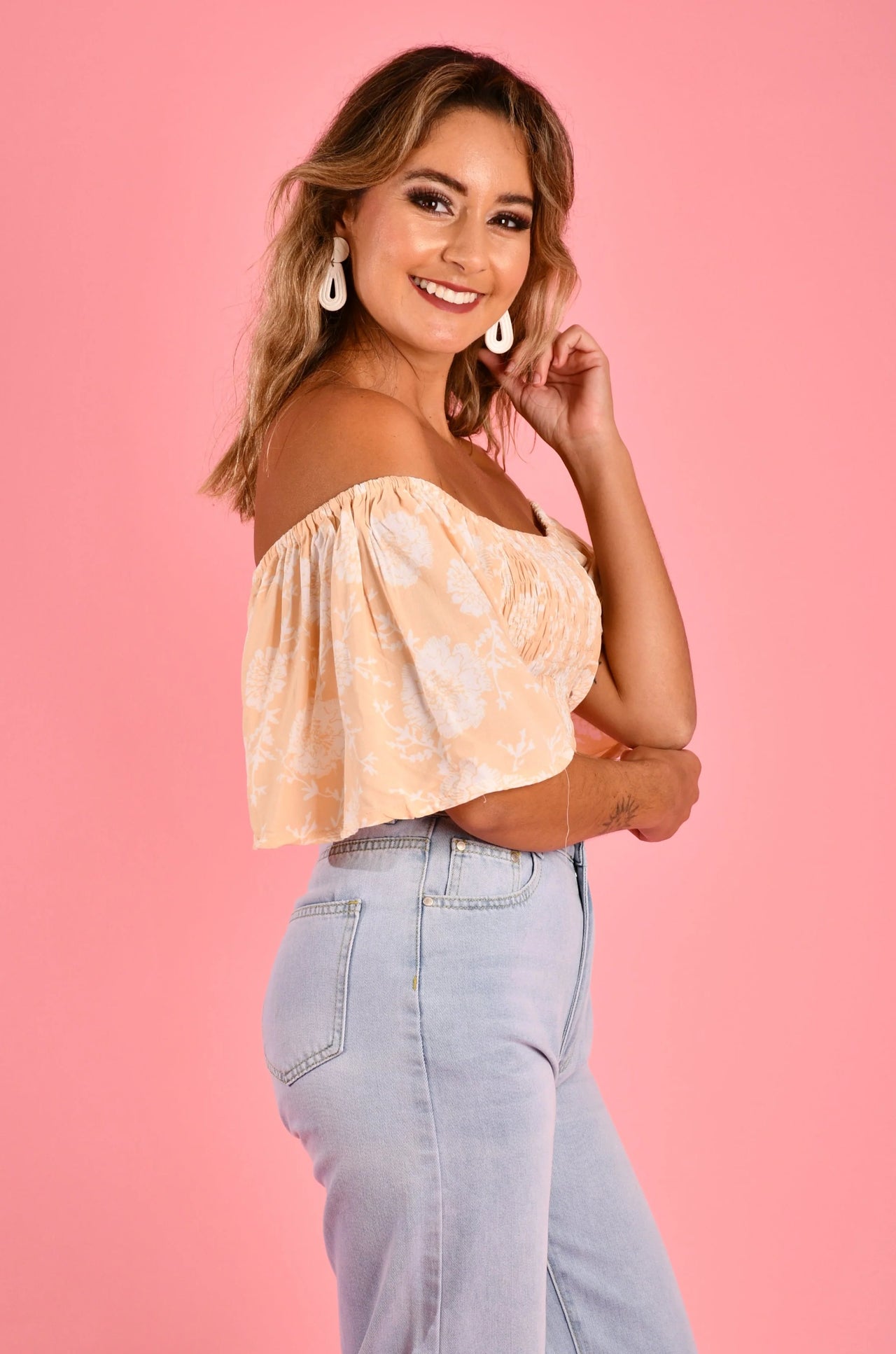 Butterfly Top - Vintage Peach