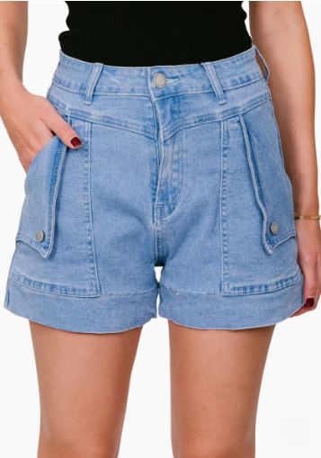 Indi Denim Shorts - Mid Blue