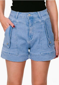 Thumbnail for Indi Denim Shorts - Mid Blue