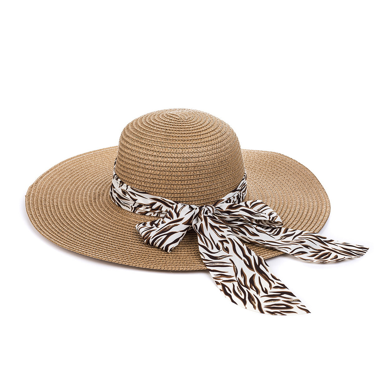 Sun Hat - Sand Zebra Ribbon