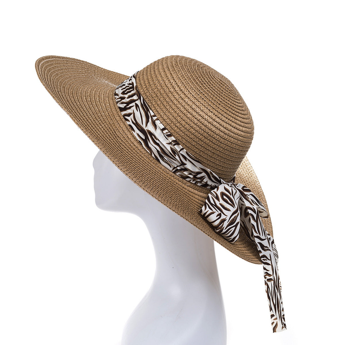 Sun Hat - Sand Zebra Ribbon