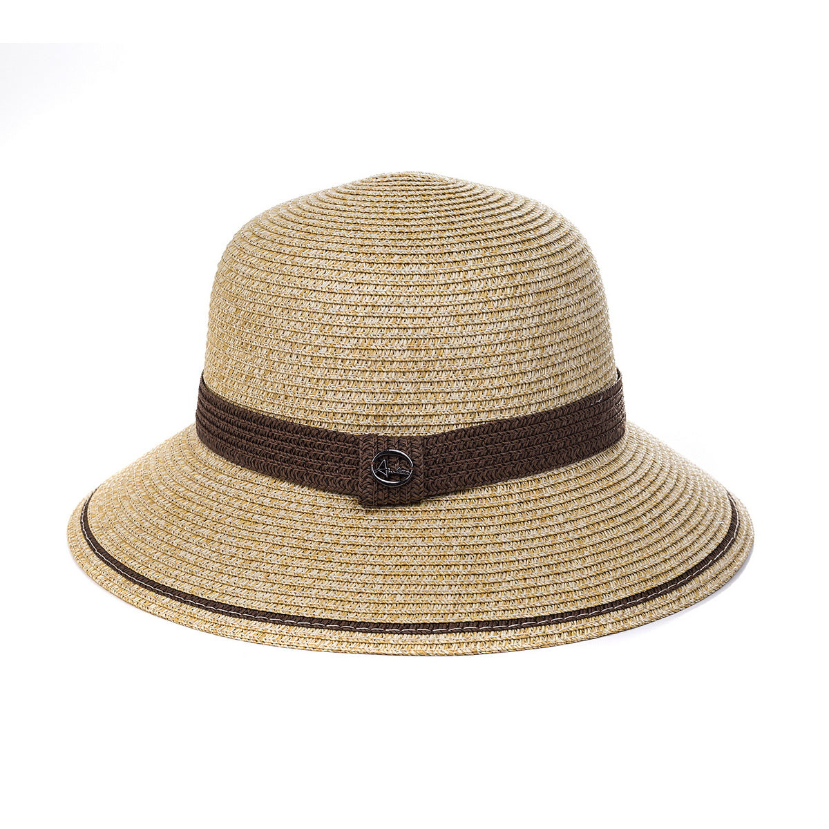 Sun Hat - Beige Brown Ribbon